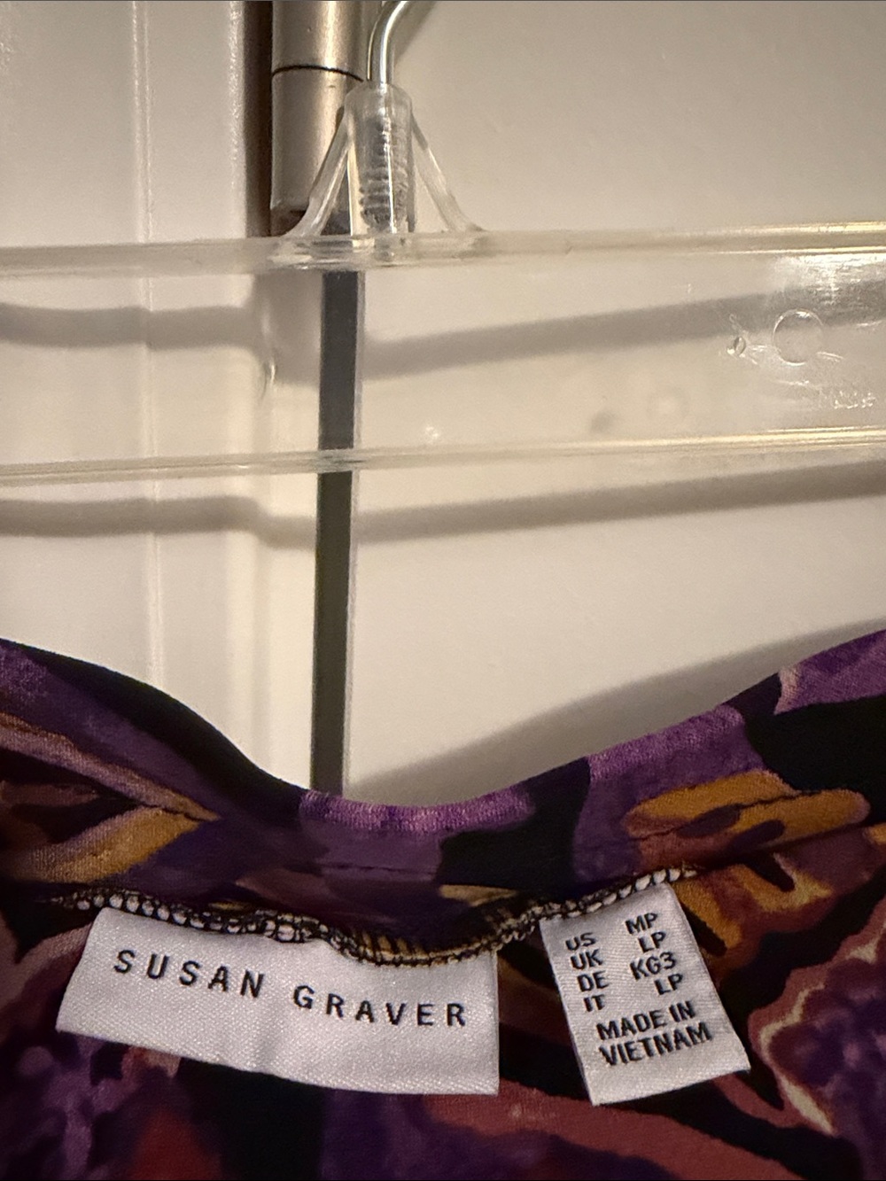 Susan Graver Purple Multicolor Floral Print Pants - Picture 4 of 4